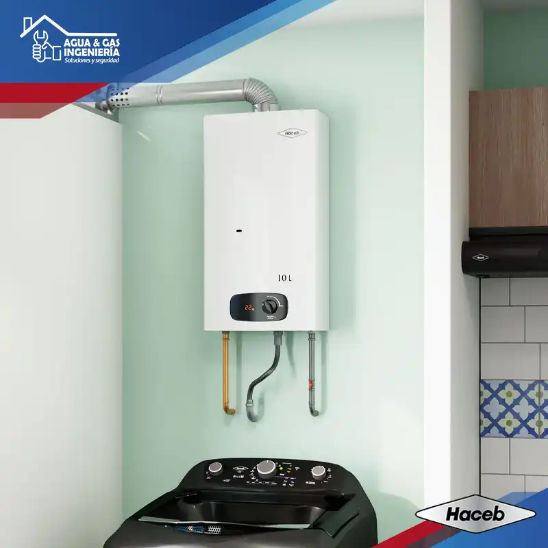 Calentador Haceb CP BAMBÚ 10 LT Tiro Natural Gas Natural Blanco