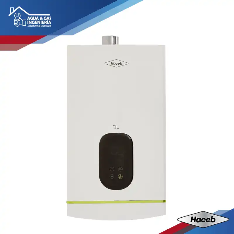 Calentador de Paso Haceb Coral 12 Litros Gas Natural Tiro Forzado Modulante