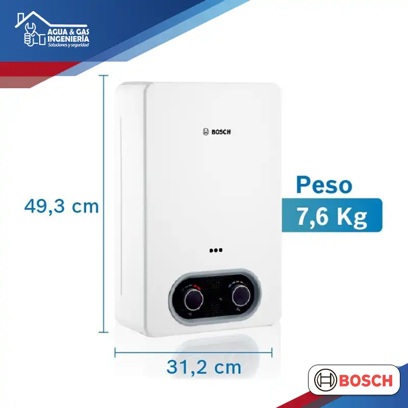 Calentador Bosch Therm 1400 F 6L GNGP. Tiro forzado