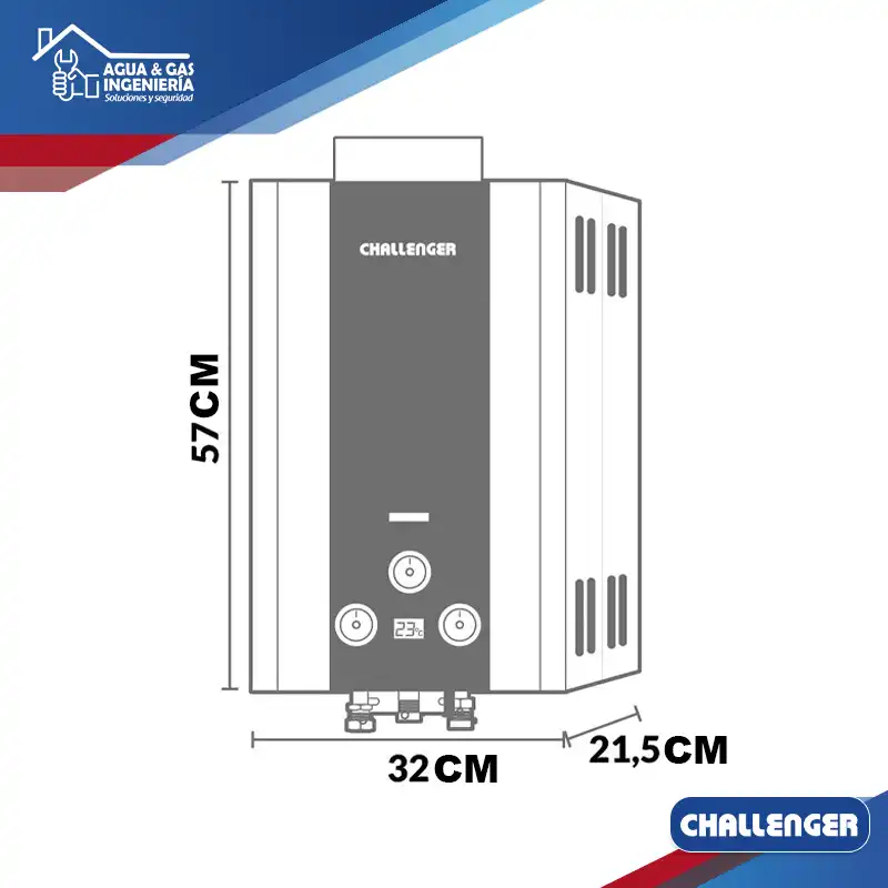Calentador Challenger WHG 7082 TN 8 Litros
