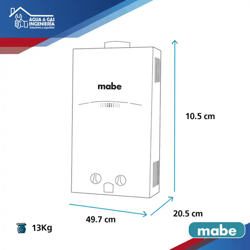 Calentador de Paso Mabe CMD14TFBC TF 14 Litros Gas Natural