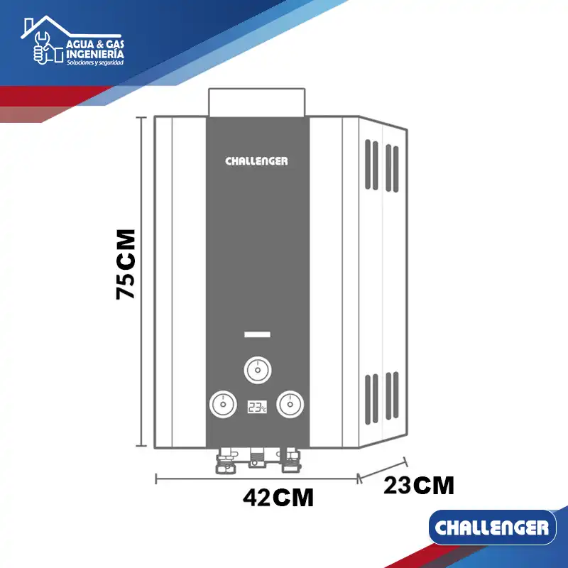 Calentador de paso Challenger WHG 7216 16 Litros